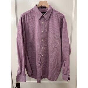 Eddie Bauer Men's Wrinkle Resistant Red White Gingham L/S Shirt Size XL